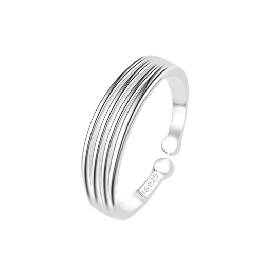 Timeless Four Line Toe Ring - Band Ring - 925 Sterling Silver - 1 Piece