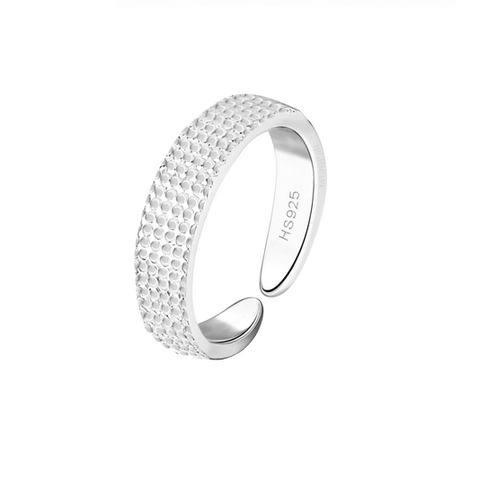 Dotted Embossed Toe Ring - Band Ring - 925 Sterling Silver - 1 Piece