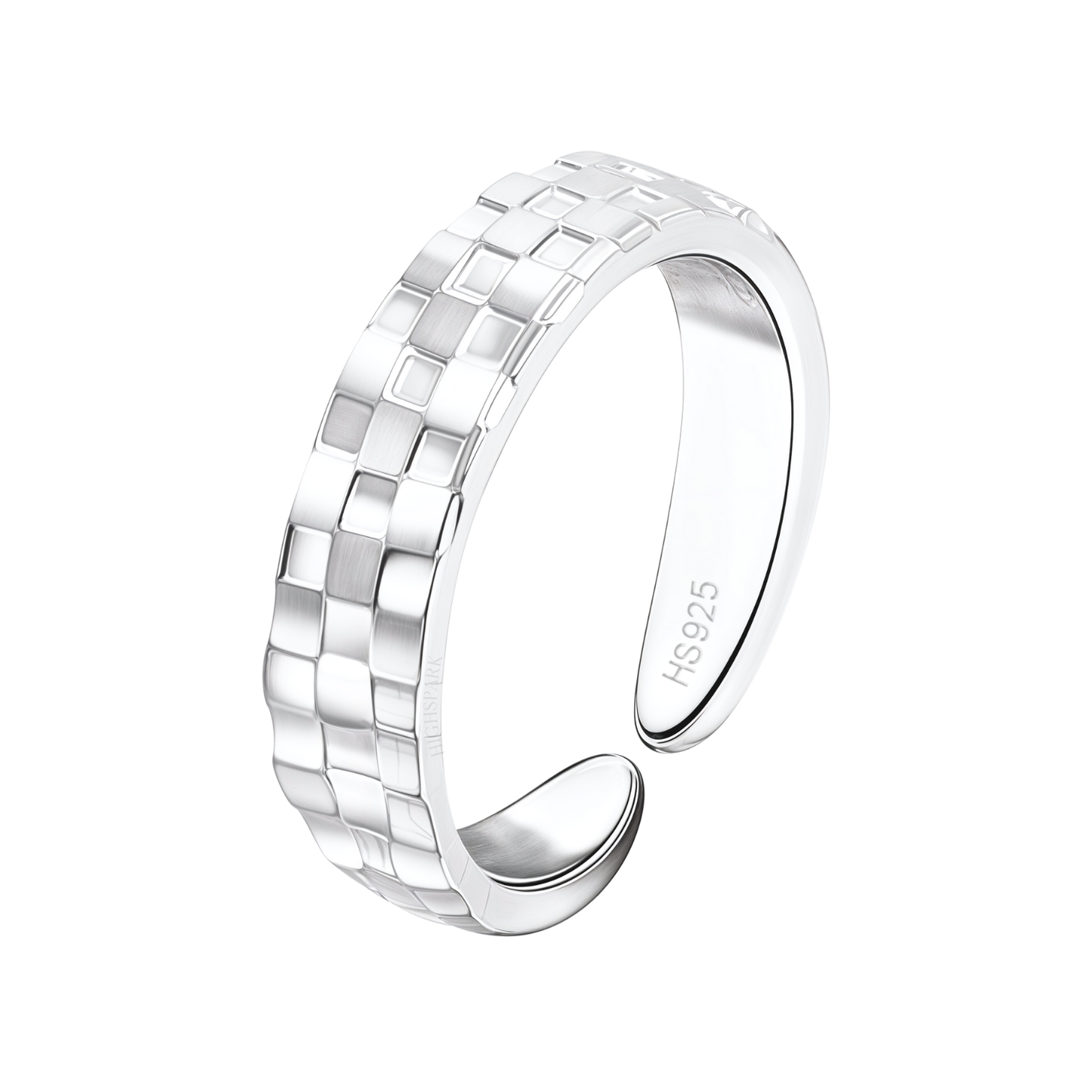 Checkered Embossed Toe Ring - Band Ring - 925 Sterling Silver - 1 Piece