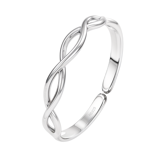 Intertwined Infinity Toe Rings – Adjustable 925 Sterling Silver - 1 Piece