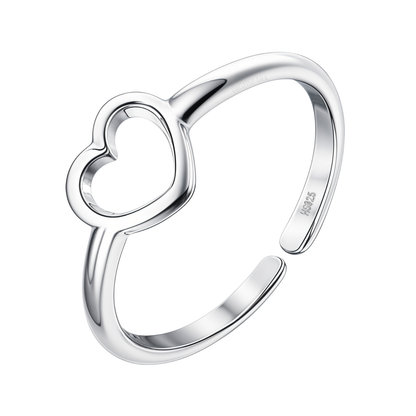Classis Heart Toe Rings - Adjustable in 925 Sterling Silver - 1 Piece