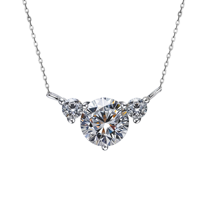 Angelic Tri Solitaire Necklace in 92.5 Sterling Silver With Diamond like Brilliance Zirconia HighSpark