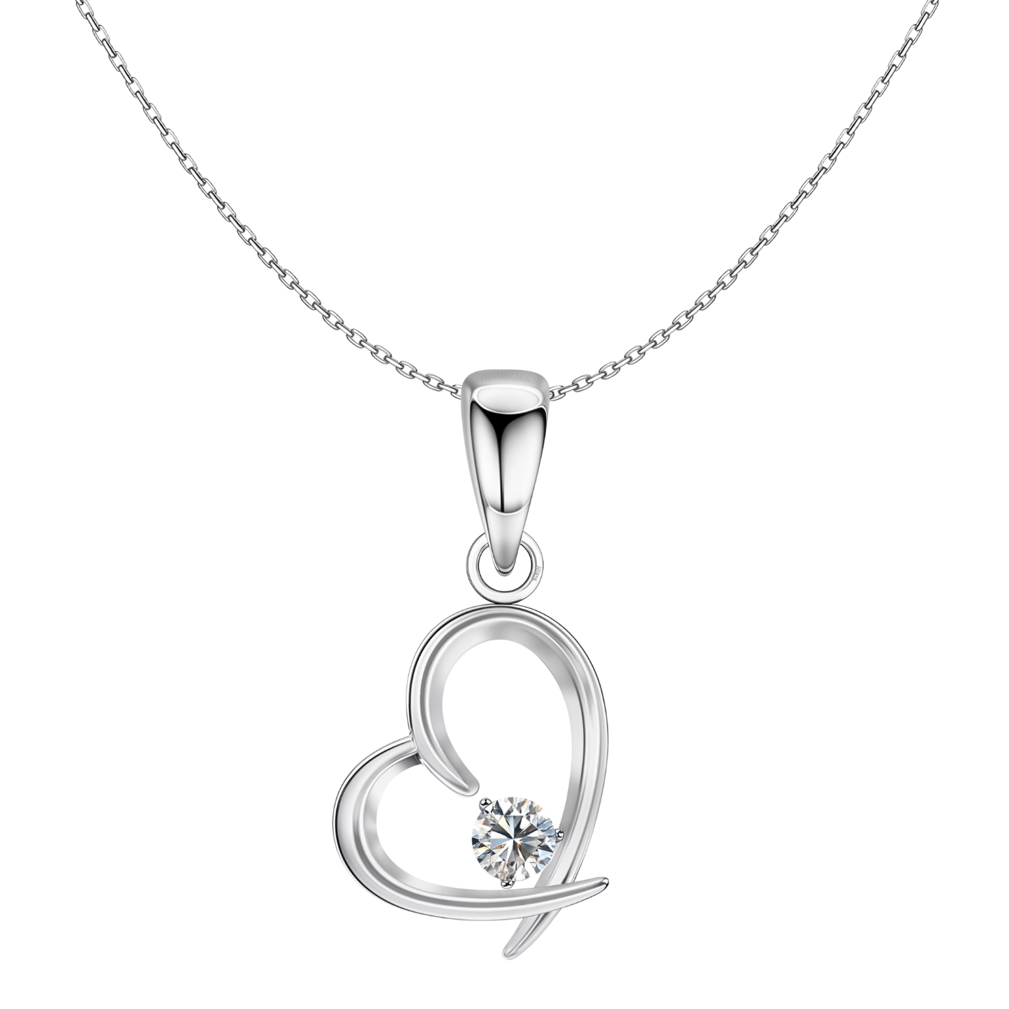 Beloved Heart Pendant With Chain in 925 Sterling Silver For Women HighSpark