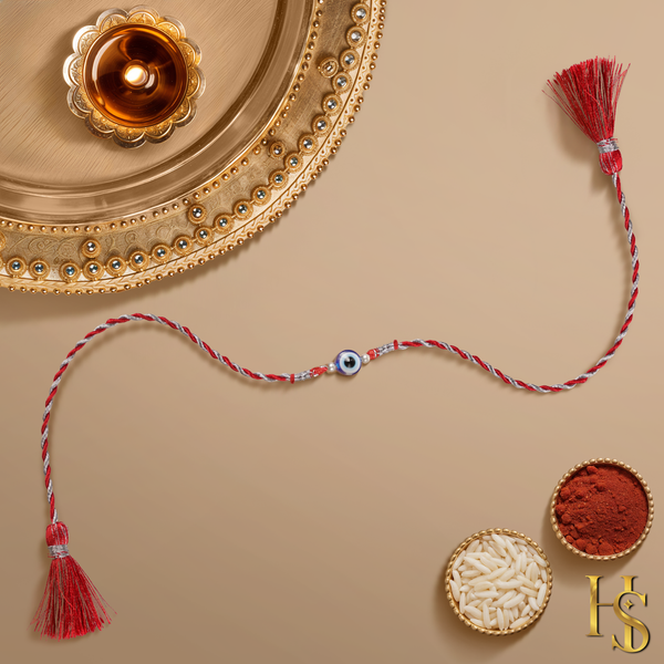Evil Eye Protection Silver Rakhi for Brother – 925 Sterling Silver