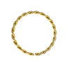 Braided Nose Ring Adjustable in Gold-Plated 925 Sterling Silver