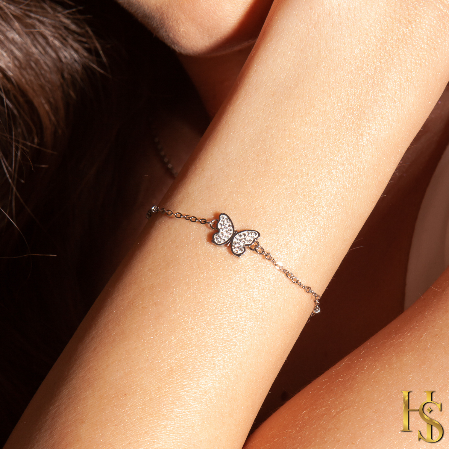 Butterfly Charm Bracelet in 925 Sterling Silver for Women With Diamond like Brilliance Zirconia HighSpark