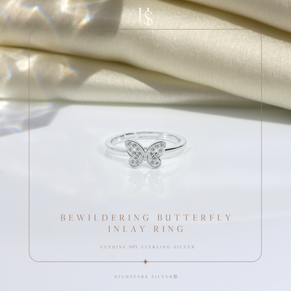 Butterfly Designer Adjustable Ring in 925 Sterling Silver for Women With Diamond like Brilliance Zirconia HighSpark