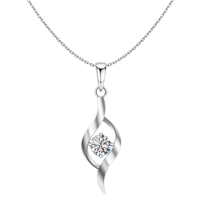 Classic Dew Drop Solitaire Pendant in 92.5 Sterling Silver With Diamond like Brilliance Zirconia HighSpark