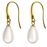 Classic Pear Shaped Pearl Drop Earrings Gold-Plated 925 Silver