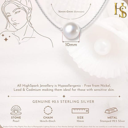Classic Moon Pearl Pendant - Round White South Sea Pearl HighSpark