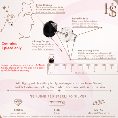 Shiny Gold Ball 6MM Stud Earring in 925 Sterling Silver with 18K Gold Finish for Mens HighSpark