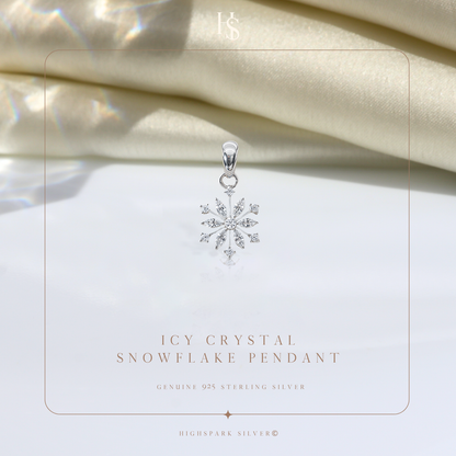 Classic Snowflake Solitaire Pendant in 92.5 Sterling Silver With Diamond like Brilliance Zirconia HighSpark