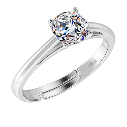 Classic Solitaire Ring in 925 Sterling Silver for Women HighSpark