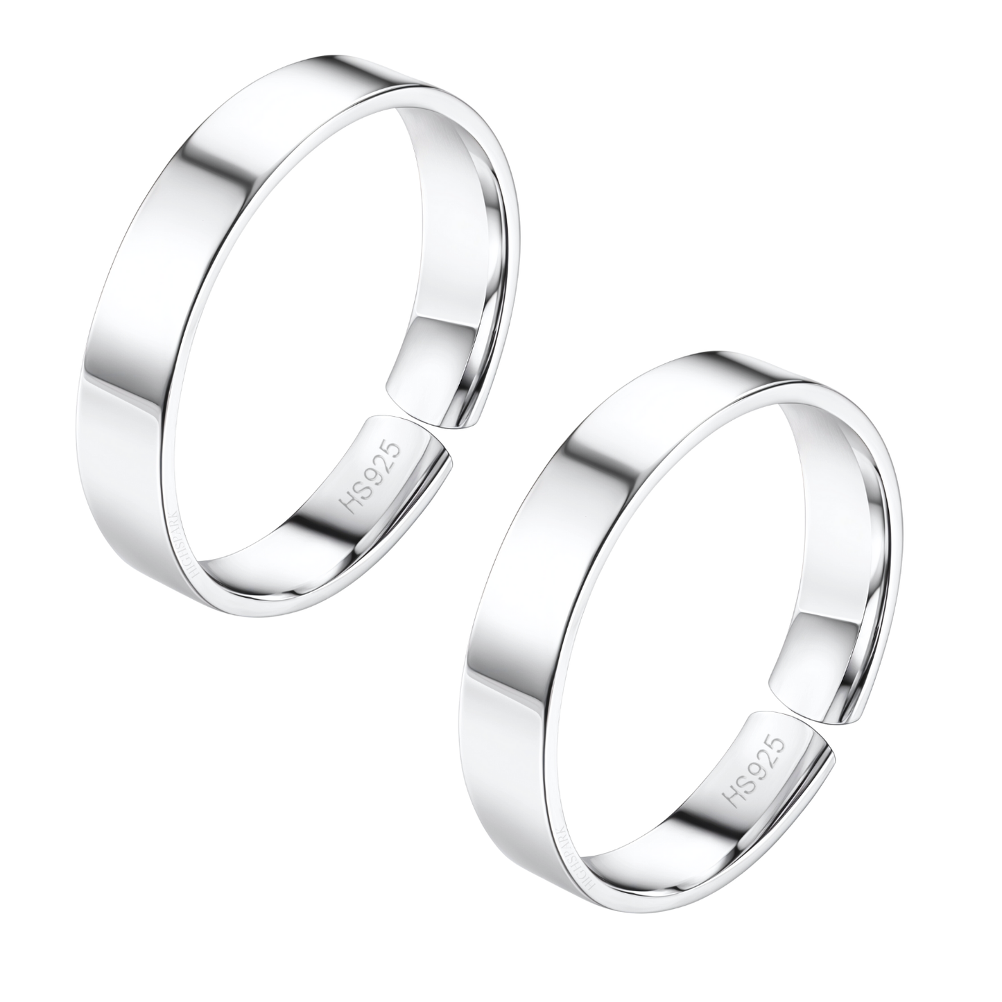 Classic Thick Band Toe Rings - Band Rings - 925 Sterling Silver - 2 Pieces HighSpark