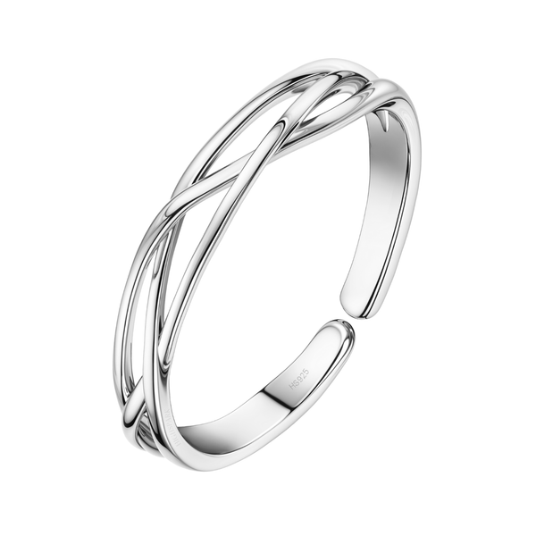 An adjustable sterling silver toe ring with an interwoven Celtic knot design, shown on a plain white background.
