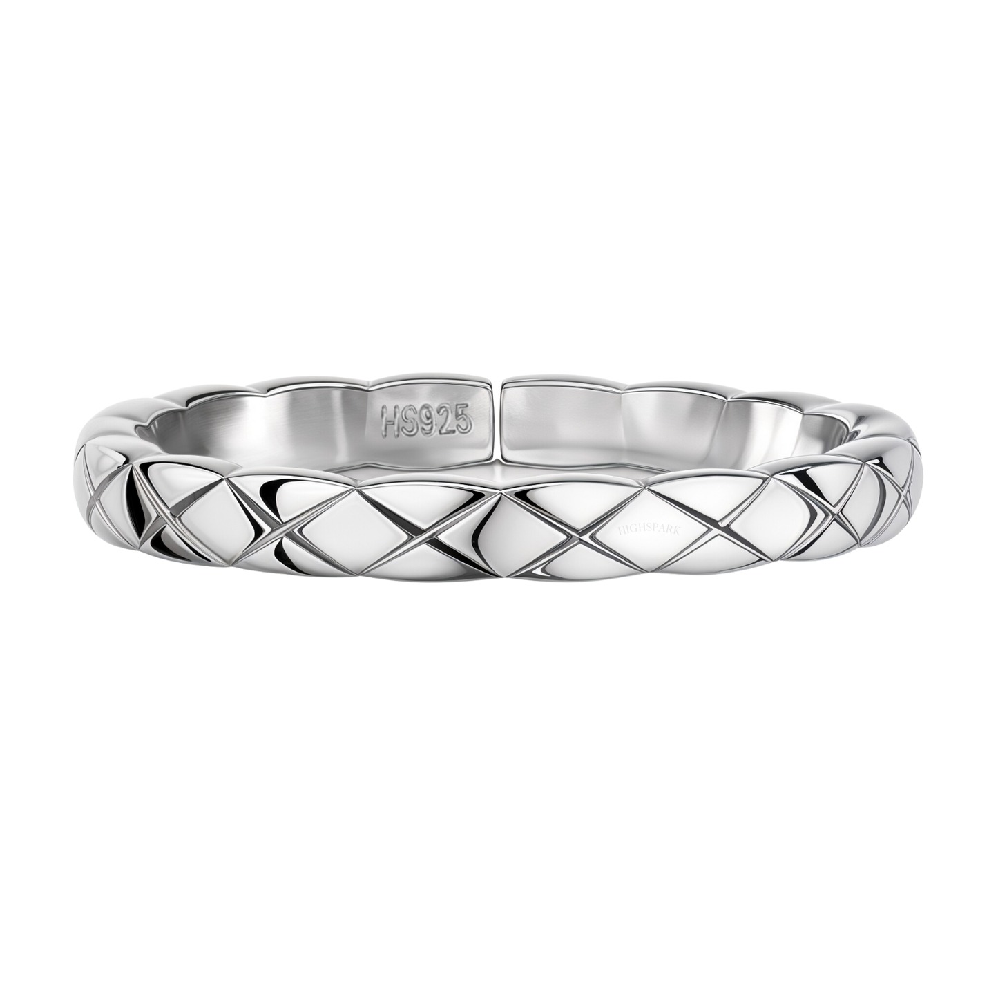 Criss Cross Patterned Ring in 92.5 Sterling Silver for Women HighSpark