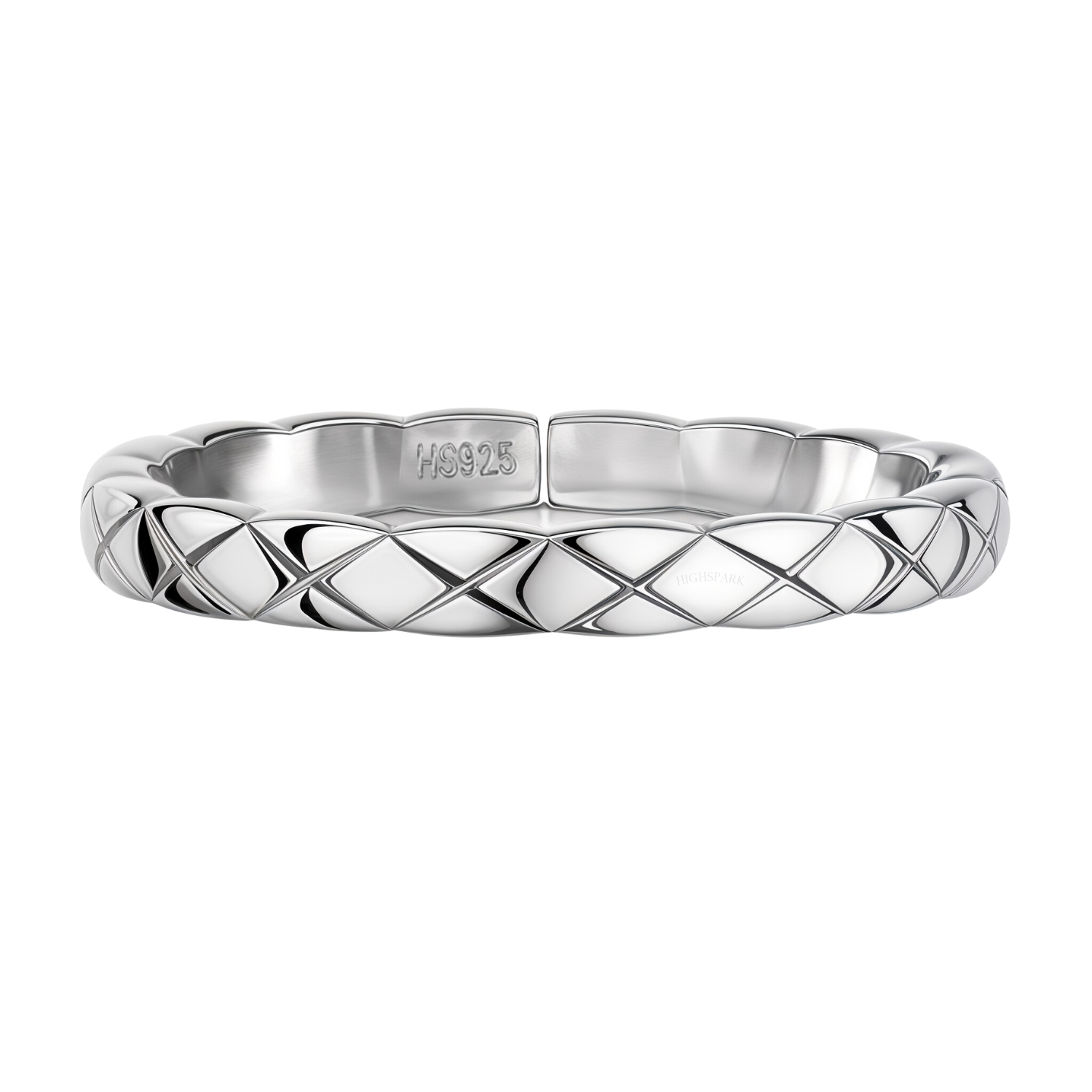 Criss Cross Patterned Ring in 92.5 Sterling Silver for Women HighSpark