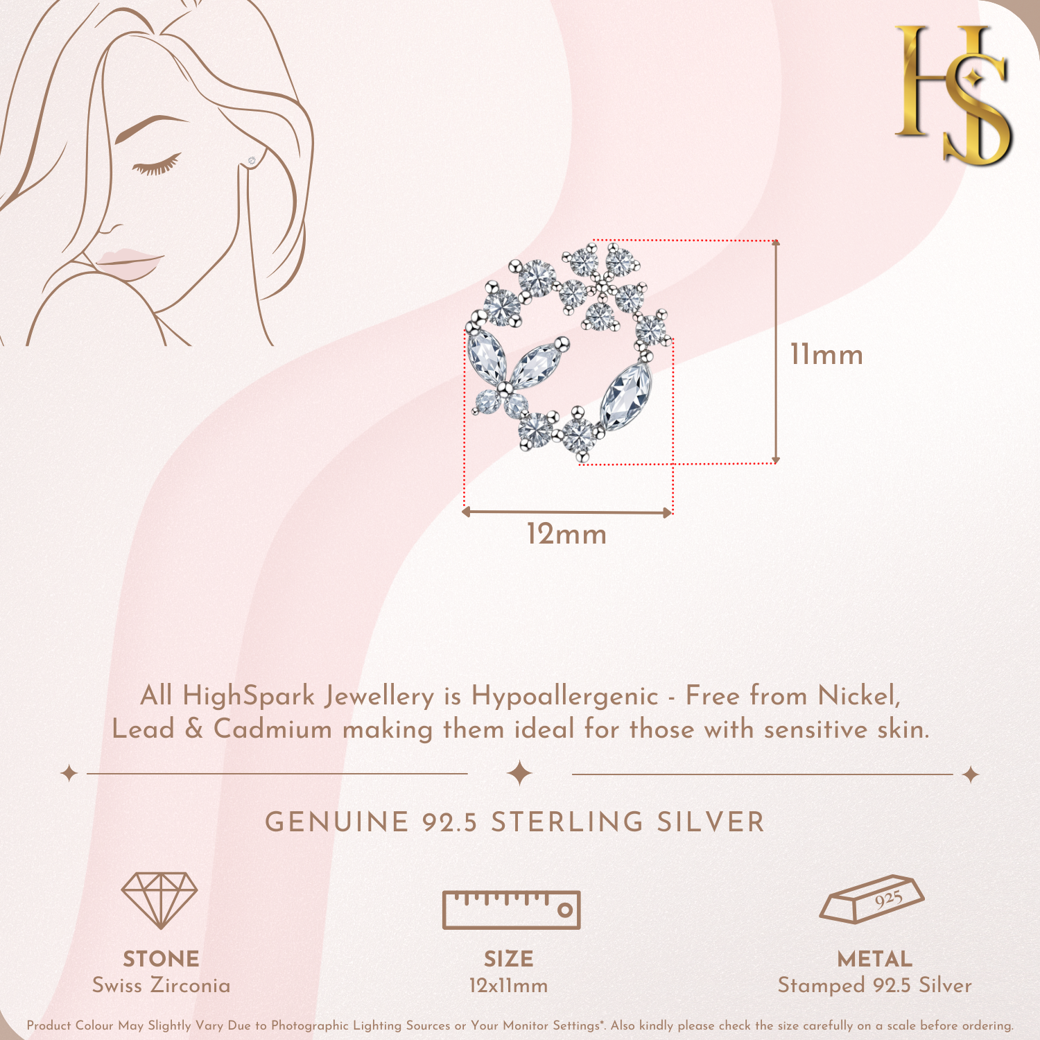 Dazzling Butterfly Wreath Solitaire Earrings in 92.5 Sterling Silver With Diamond like Brilliance Sparkling Zirconia HighSpark