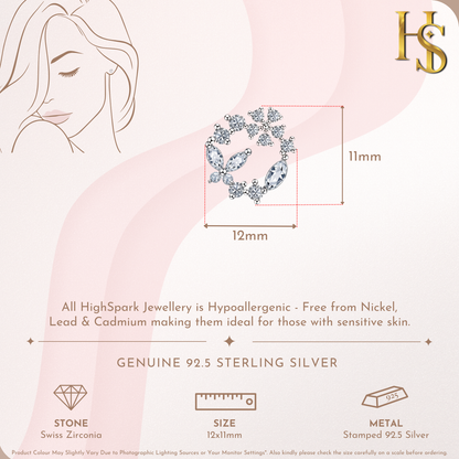 Dazzling Butterfly Wreath Solitaire Earrings in 92.5 Sterling Silver With Diamond like Brilliance Sparkling Zirconia HighSpark