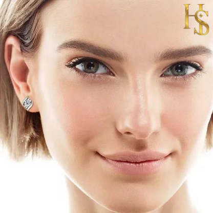 Designer Solitaire Earrings in 92.5 Silver embellished with Swiss Zirconia HighSpark