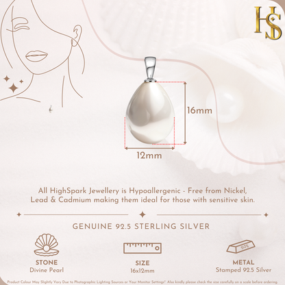 Divine Pearl Pendant in 925 Sterling Silver For Women HighSpark