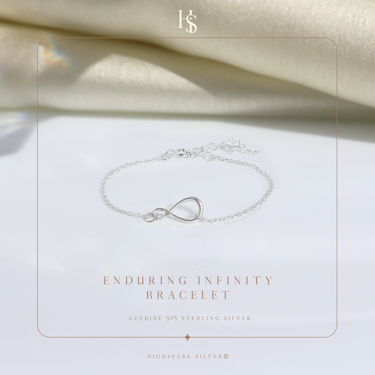 Enduring Infinity Charm Bracelet in 925 Sterling Silver With Stunning Shine for Women HighSpark