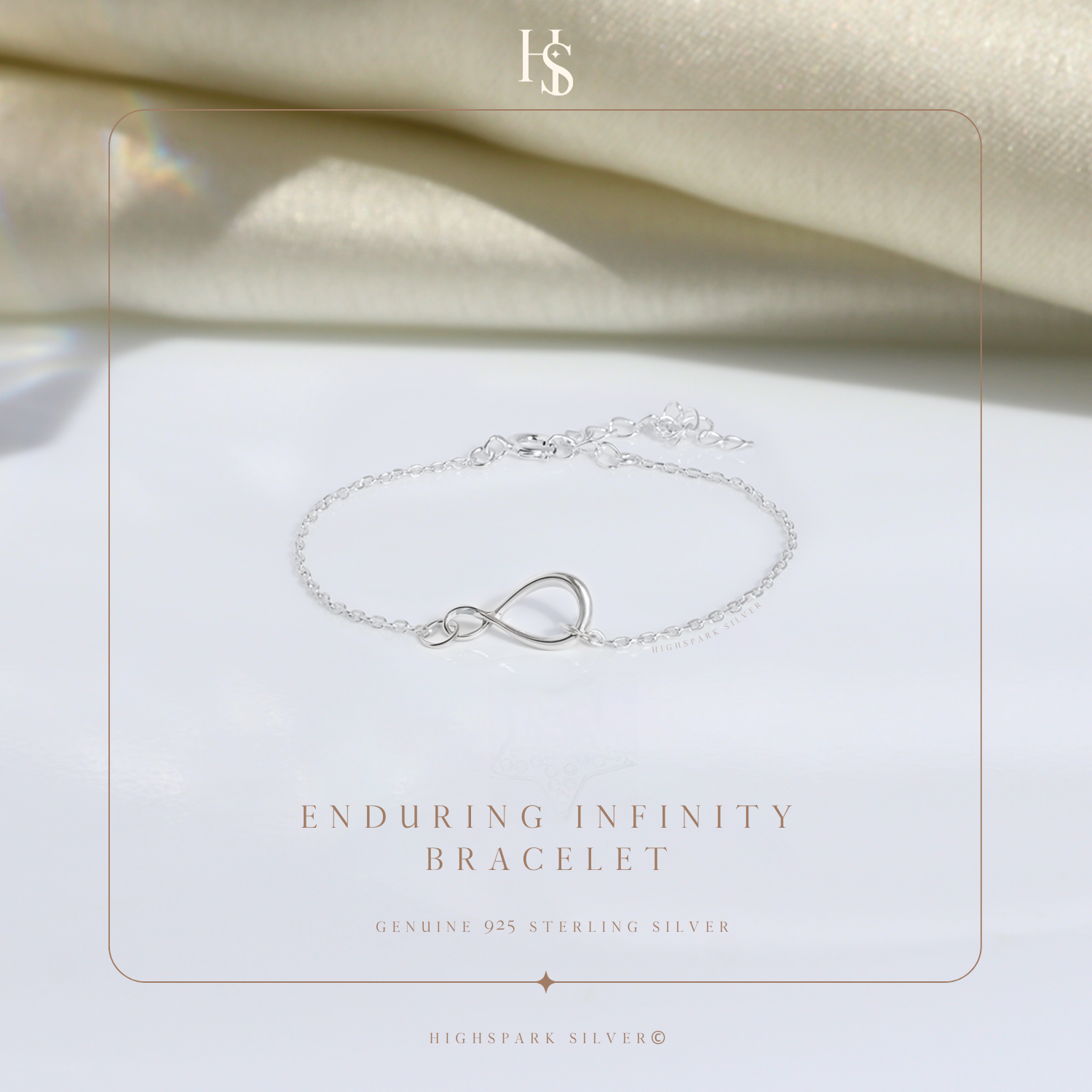 Enduring Infinity Charm Bracelet in 925 Sterling Silver With Stunning Shine for Women HighSpark