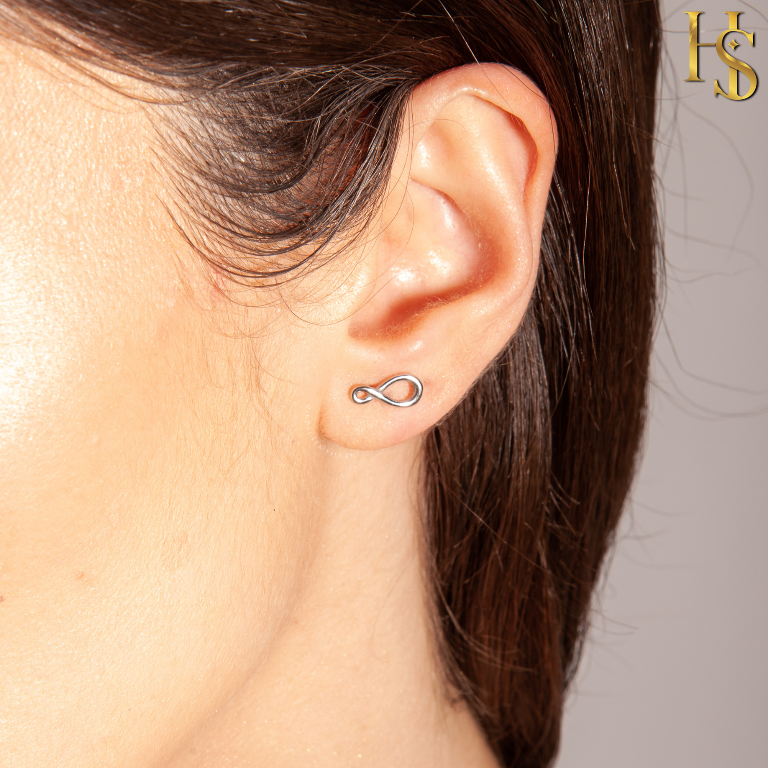 Enduring Infinity Stud Earrings in 925 Sterling Silver With Stunning Shine for Women HighSpark