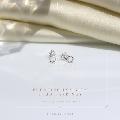 Enduring Infinity Stud Earrings in 925 Sterling Silver With Stunning Shine for Women HighSpark