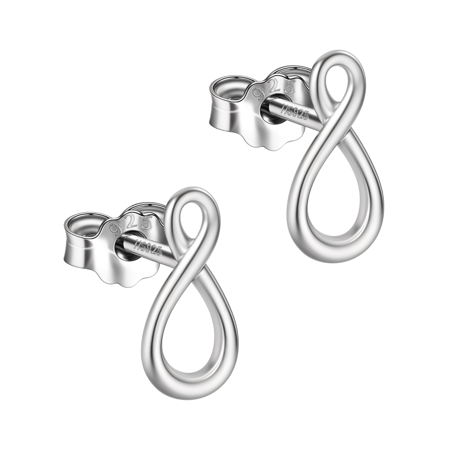 Enduring Infinity Stud Earrings in 925 Sterling Silver With Stunning Shine for Women HighSpark