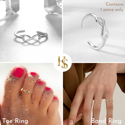 Eternal Infinity Toe Ring - Band Ring - 925 Sterling Silver - 1 Piece HighSpark