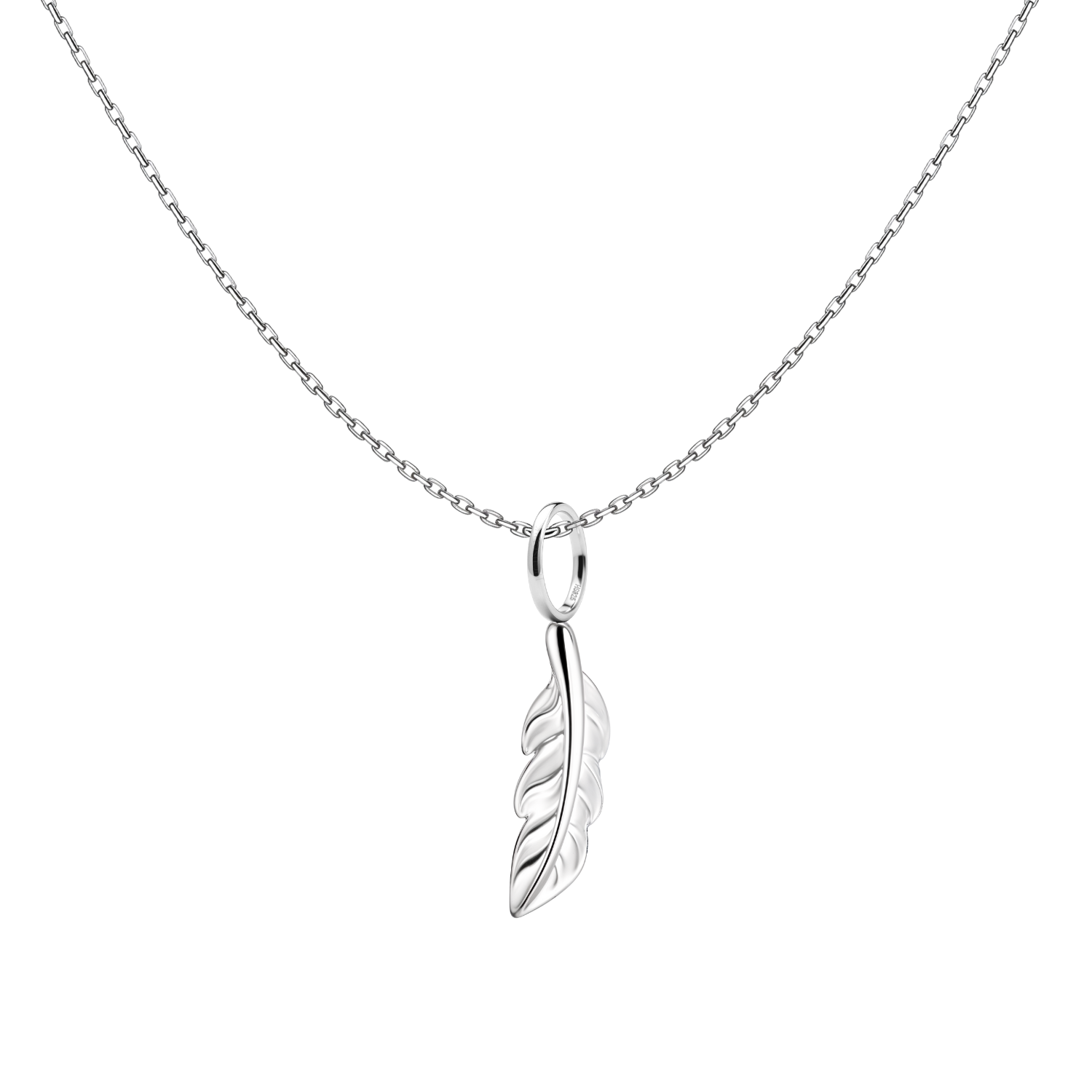 Ethereal Feather Pendant With Chain in 925 Sterling Silver For Women HighSpark