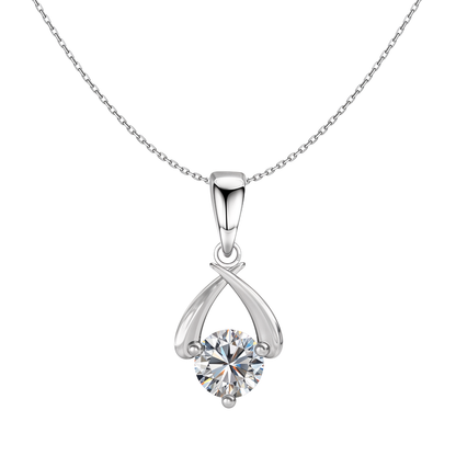 Forever XO Solitaire Pendant With Chain in 925 Sterling Silver For Women HighSpark