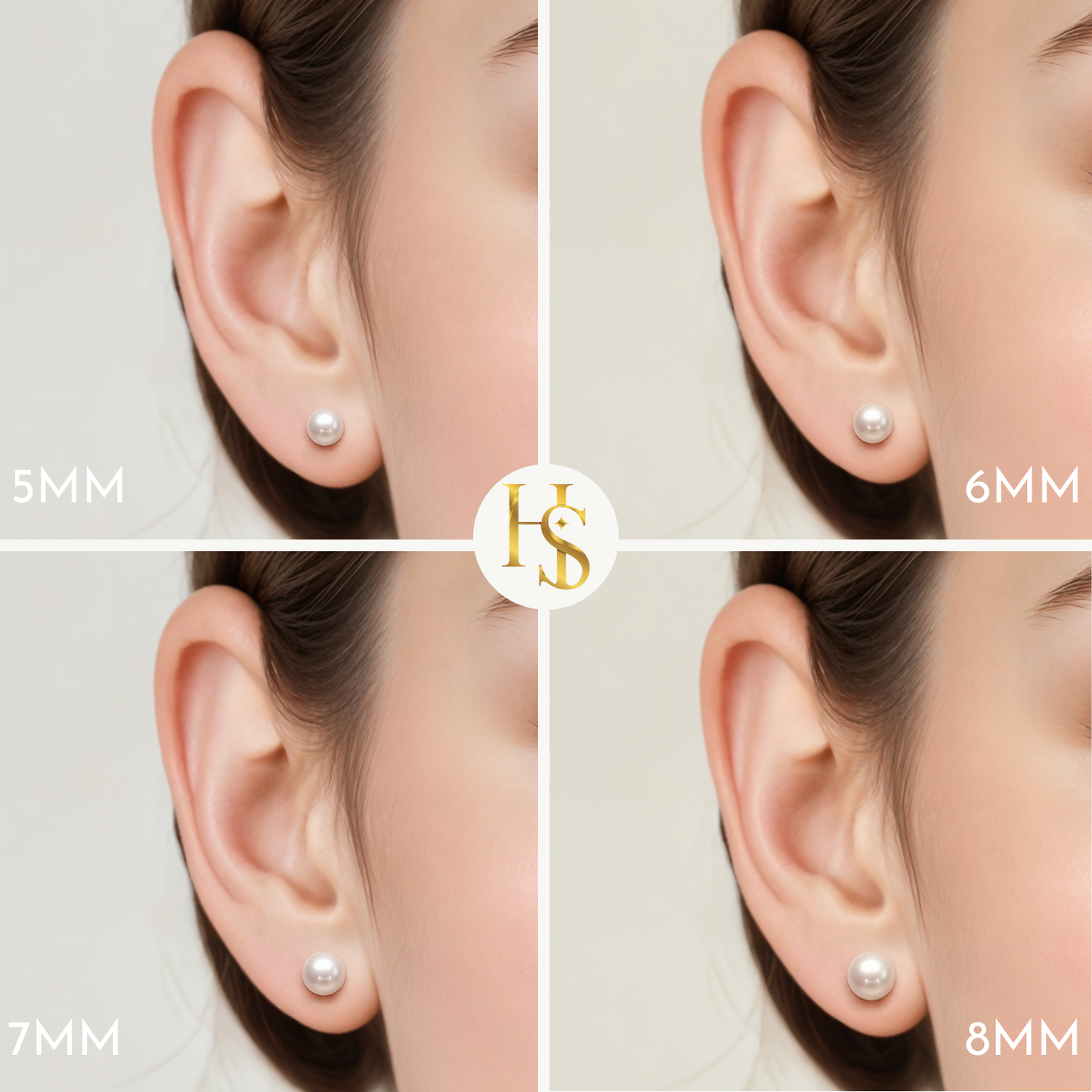 Freshwater Gold Pearl Stud Earrings in 925 Sterling Silver With 18k Gold Finish HighSpark