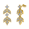 Frestive Leaf Charm Drop Earrings in Gold-Plated Sterling Silver