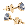 Gold-Plated Round Solitaire Stud Earrings in 925 Sterling Silver