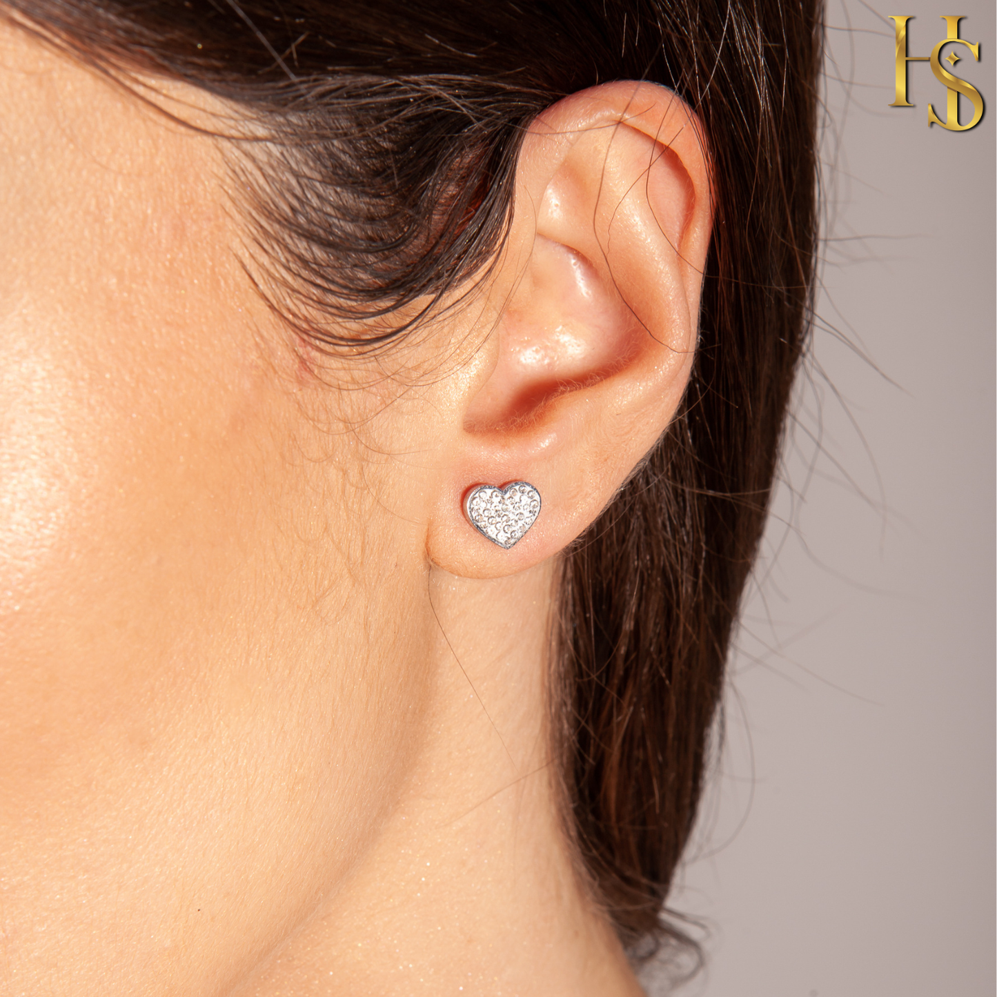Heart Stud Earrings in 925 Sterling Silver for Women With Diamond like Brilliance Zirconia HighSpark