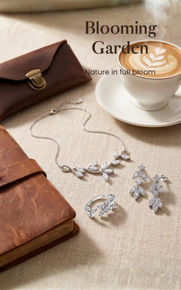 Floral silver earrings — Blooming Garden collection