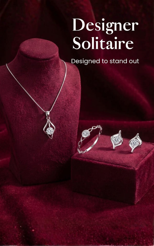 Designer solitaire silver jewellery — Designer Solitaire collection