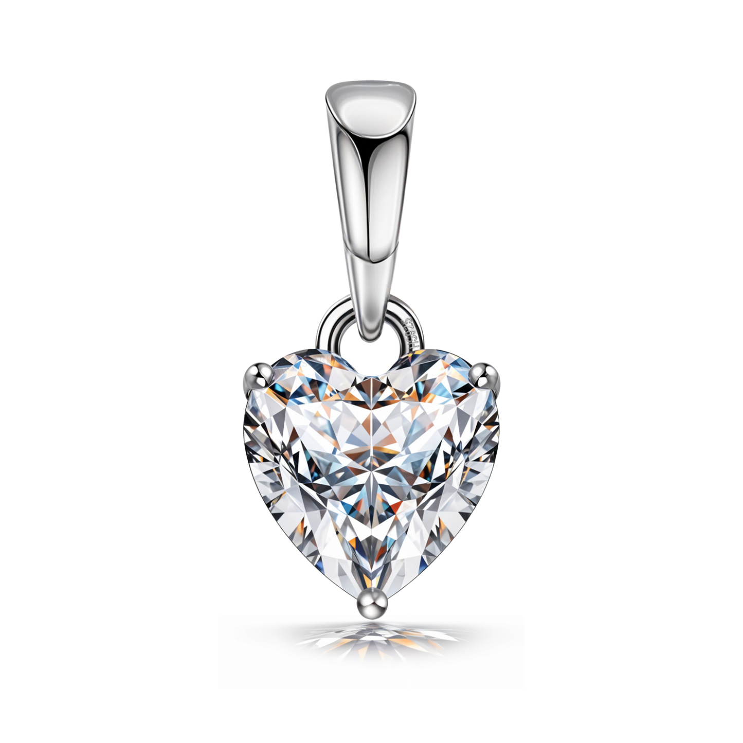 Hypnotic Heart Solitaire Pendant in 92.5 Sterling Silver With Diamond like Brilliance Zirconia. HighSpark