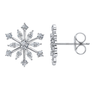 Brilliant Snowflake Stud Earrings in 925 Sterling Silver