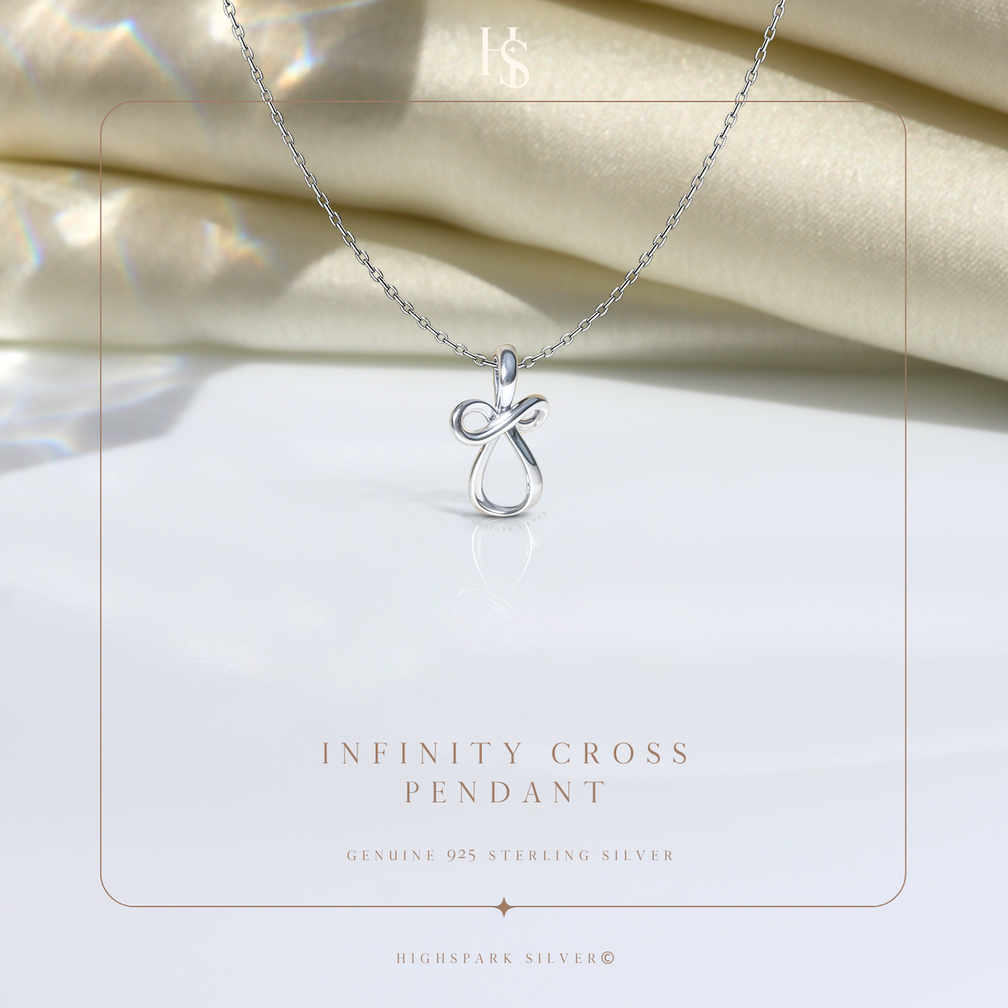 Infinity Cross Pendant Necklace for women HighSpark