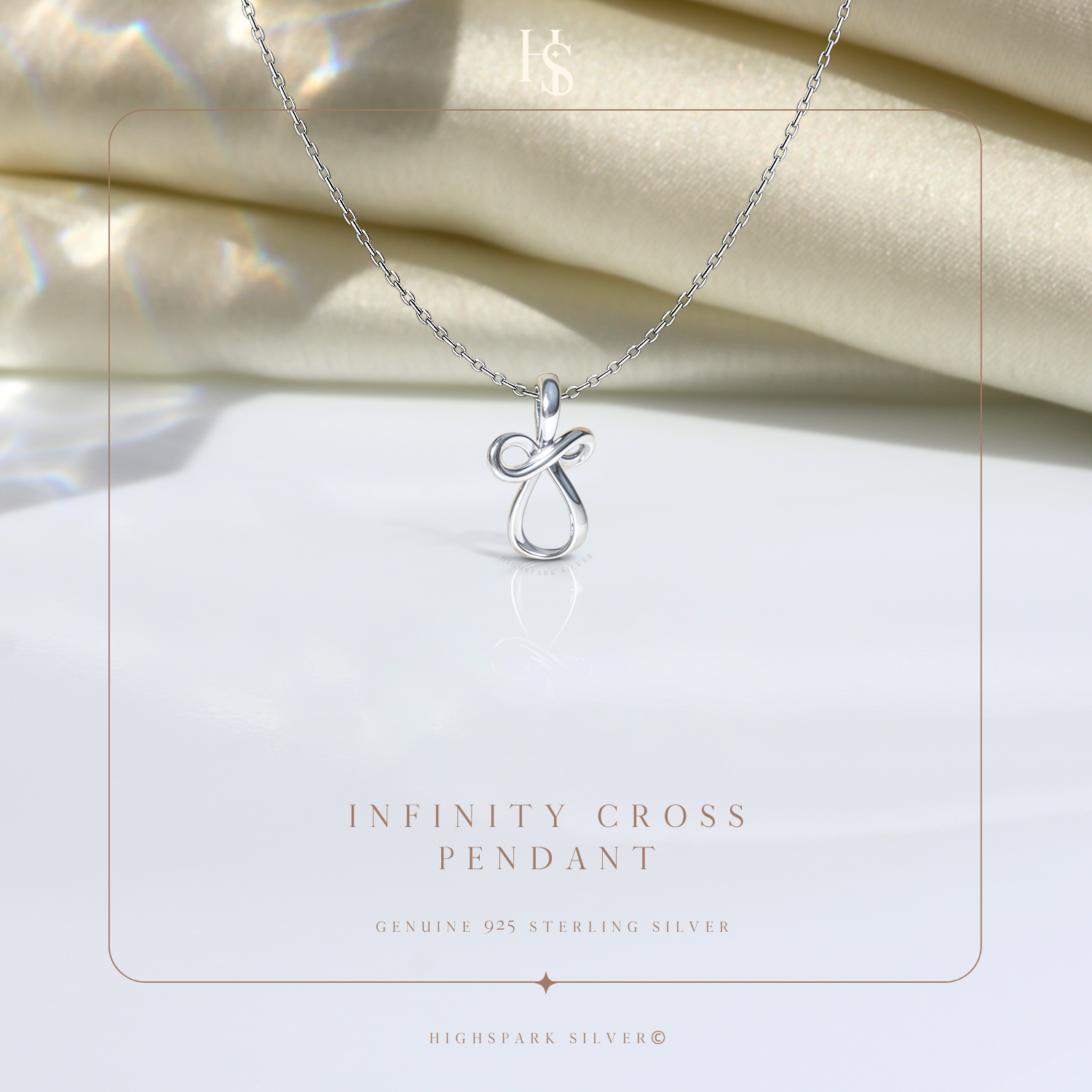Infinity Cross Pendant Necklace for women HighSpark