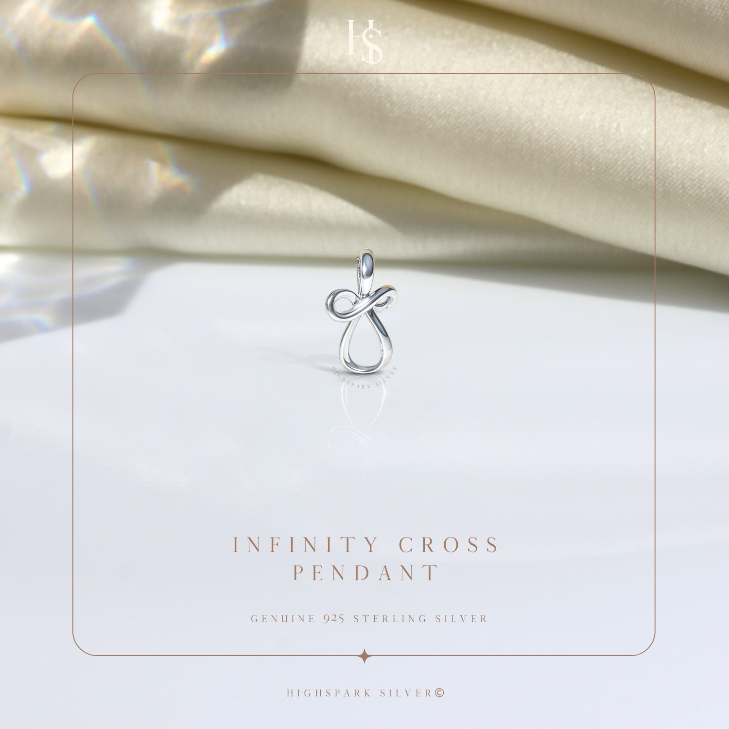 Infinity Cross Pendant Necklace for women HighSpark