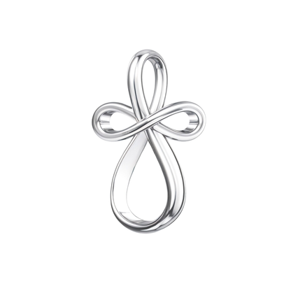 Infinity cross necklace – polished 925 sterling silver cross with infinity-loop arms