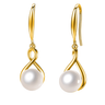 Infinity Pearl Drop Earrings in Gold-Plated Sterling Silver