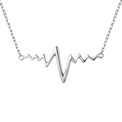 Lifeline Heart Beat Necklace in 92.5 Sterling Silver For Women HighSpark