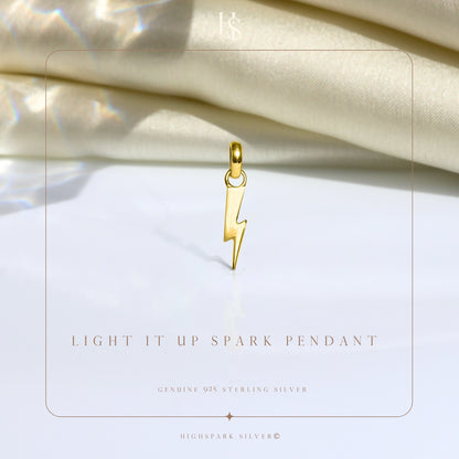 Light It Up Spark Pendant With Chain in 925 Sterling Silver With 18k Gold Finish HighSpark