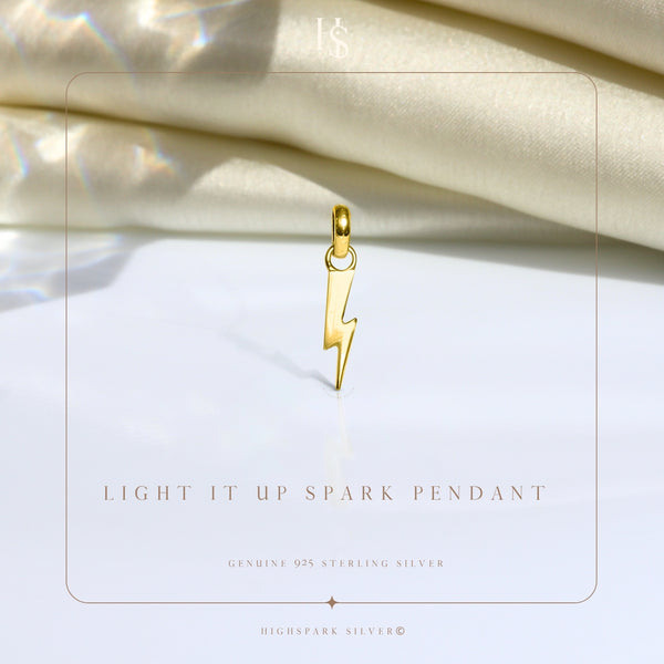 Light It Up Spark Pendant With Chain in 925 Sterling Silver With 18k Gold Finish
