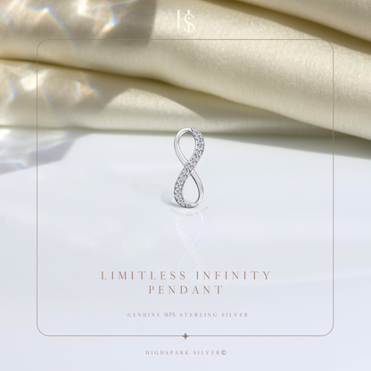 Limitless Infinity Pendant Necklace in 92.5 Sterling Silver For Women HighSpark